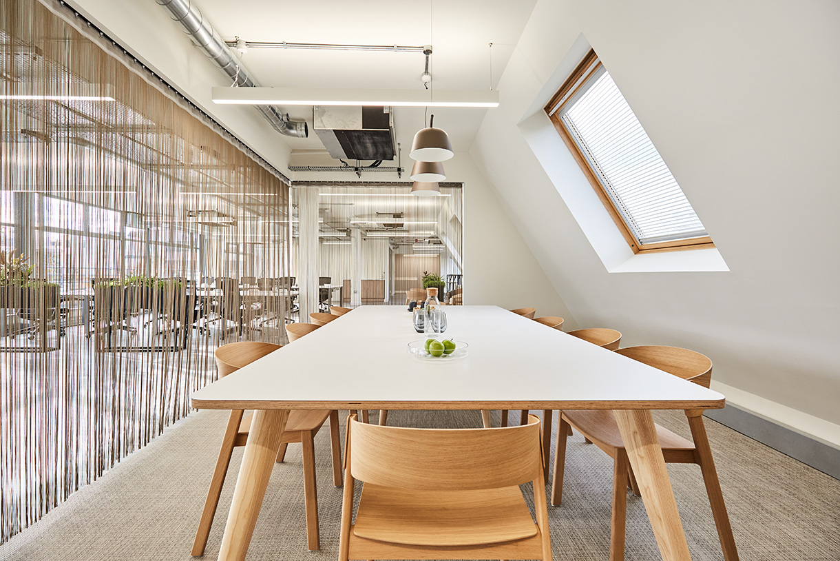 Meeting room table and chairs