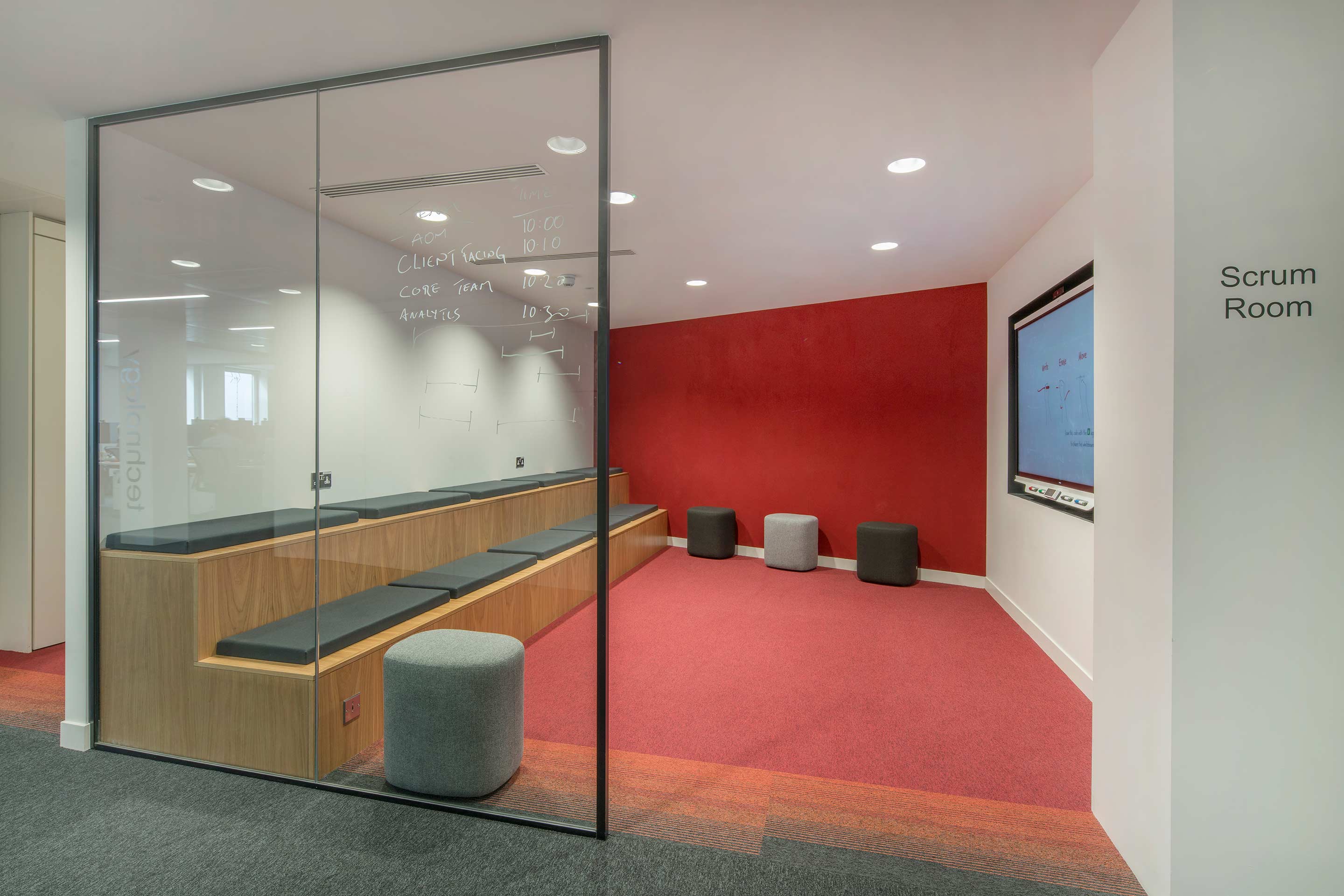 Large collaborative meeting area at Argus Media