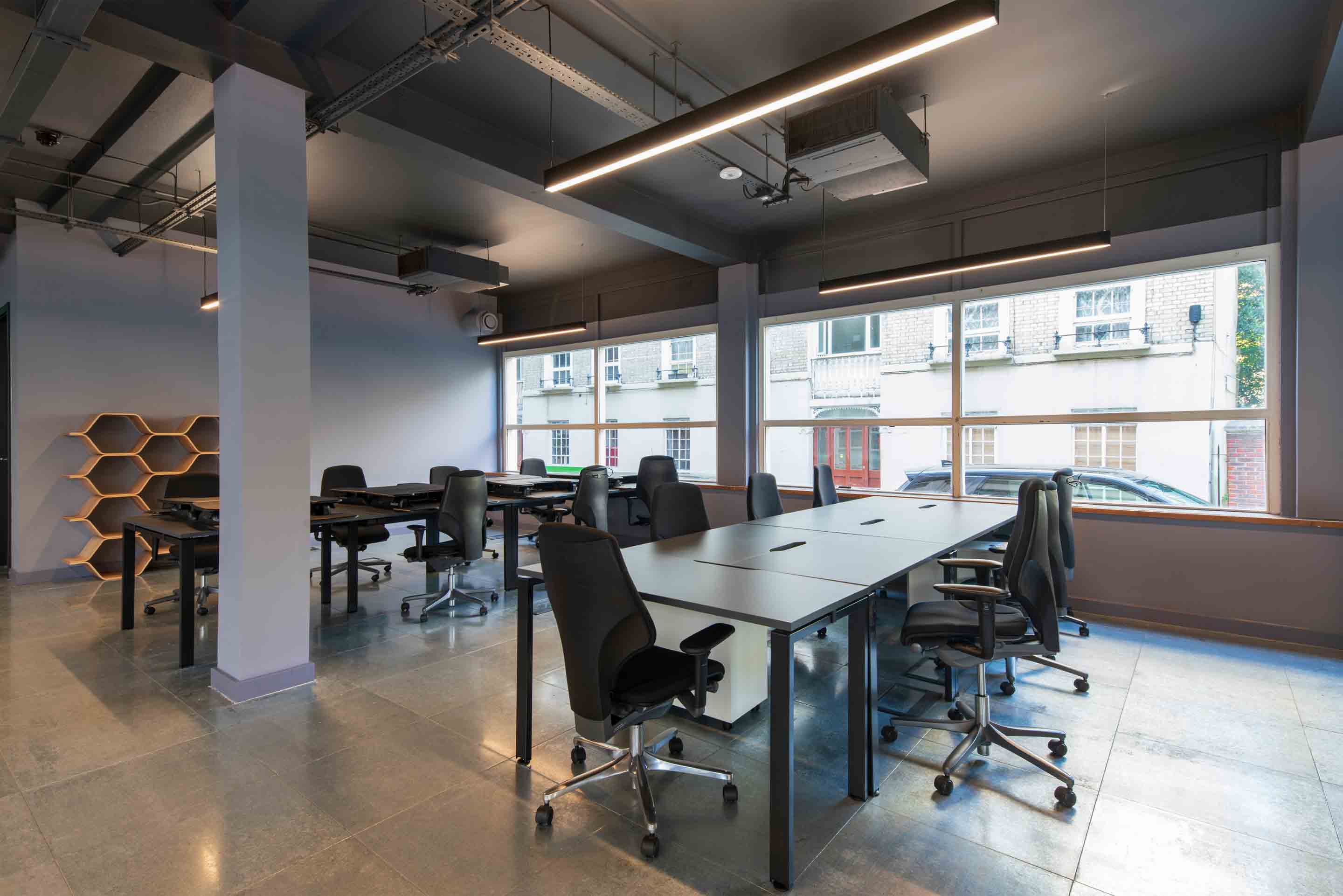 desking area open plan with natural light