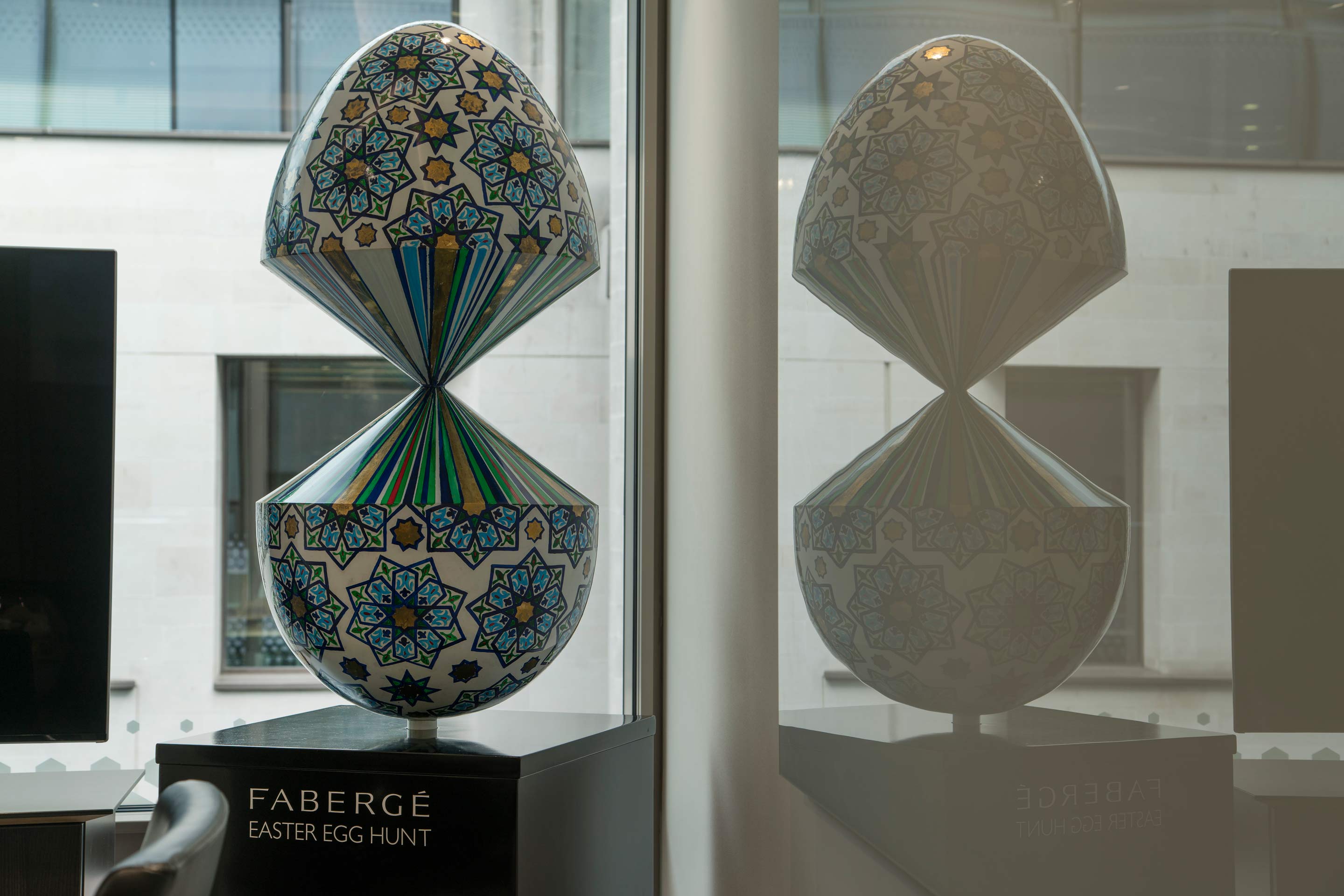 White and blue faberge egg