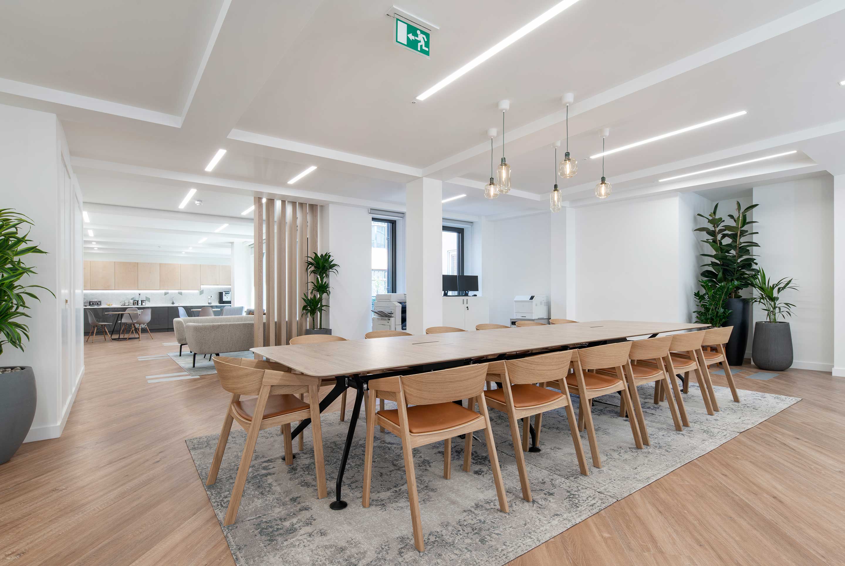 Large family-style dining table and social space