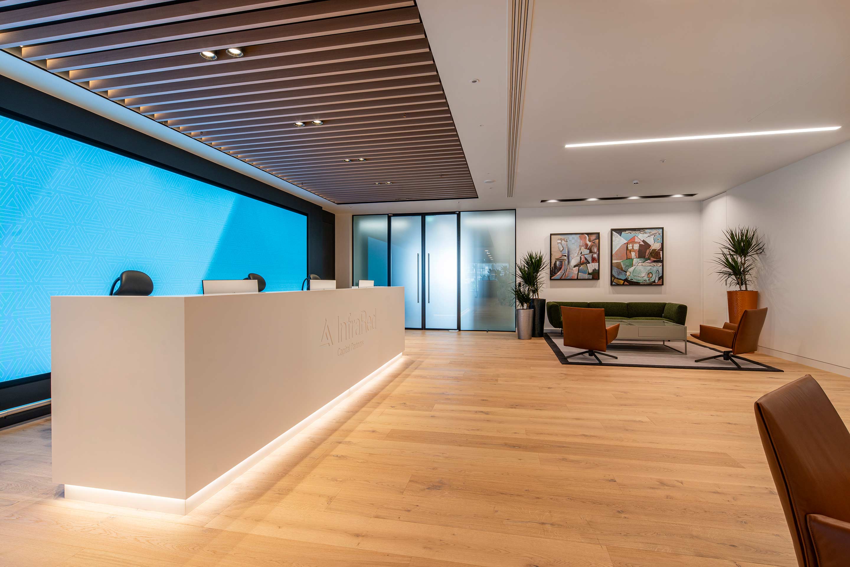 Front of house with reception desk and seating