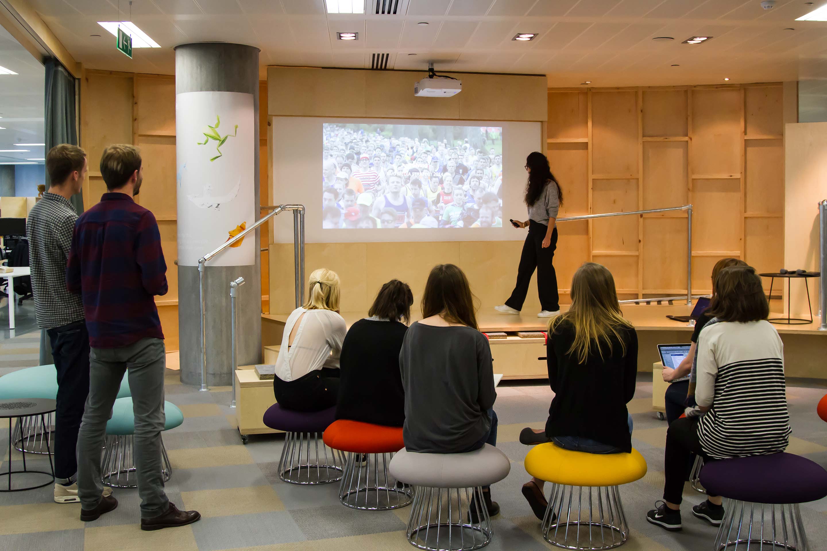 Making use of JustGiving's ampitheatre-style breakout area