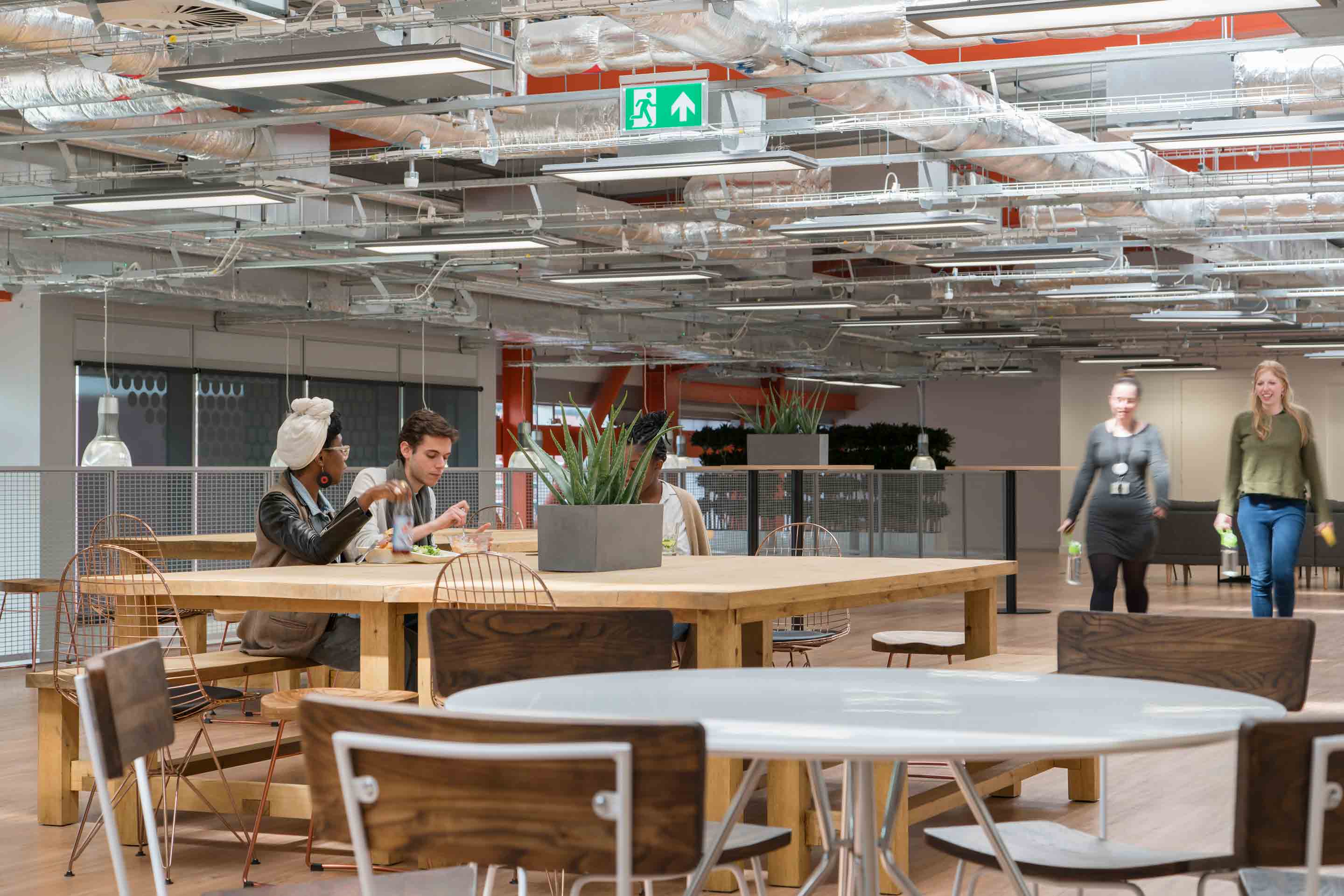 open plan communal seating area for eating and social gatherings