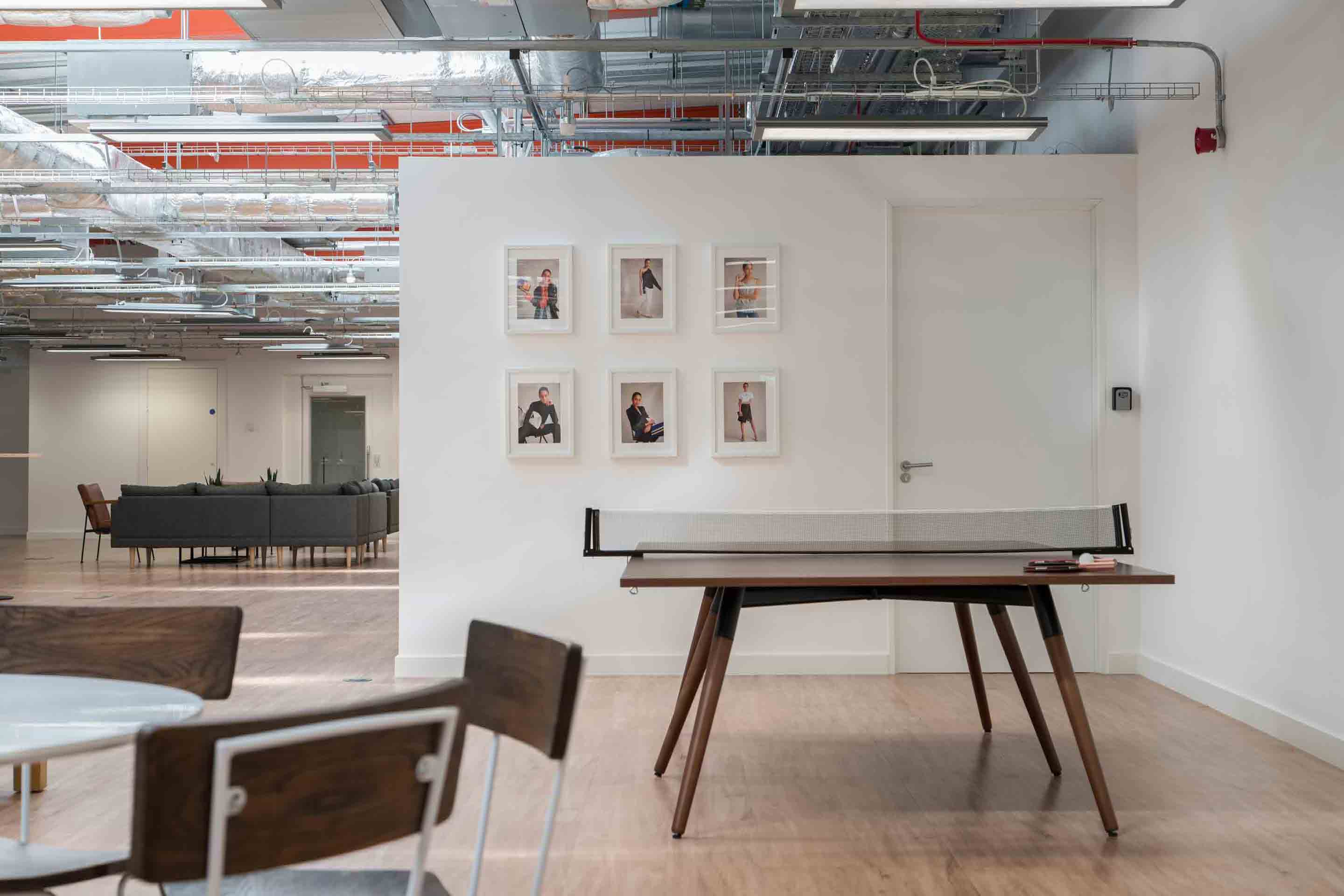 break out area with soft seating and table tennis