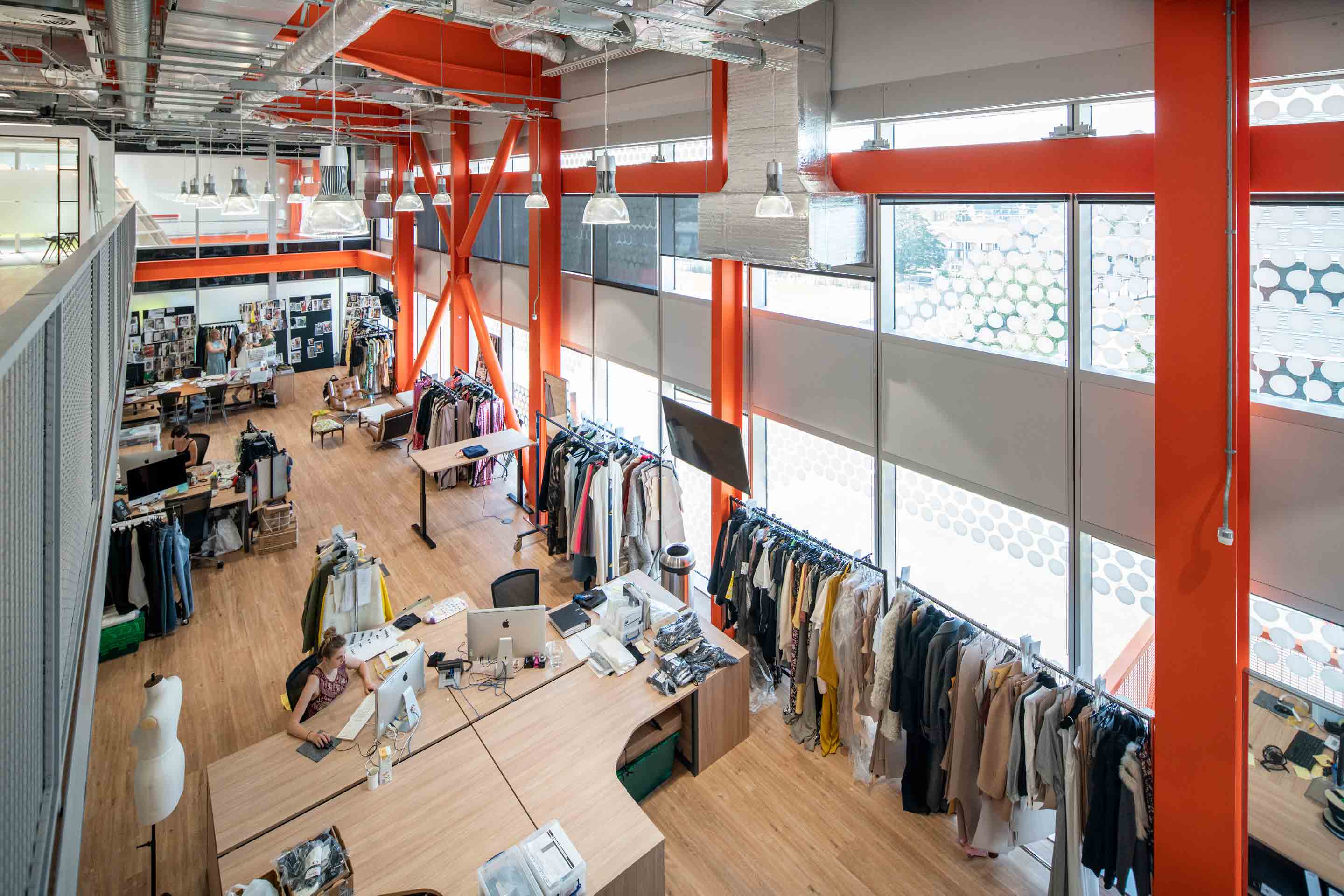 open plan workspace with desking and natural light