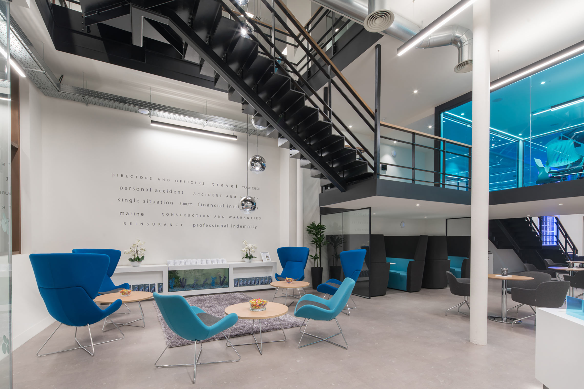 Seating and main staircase at Nexus Underwriting