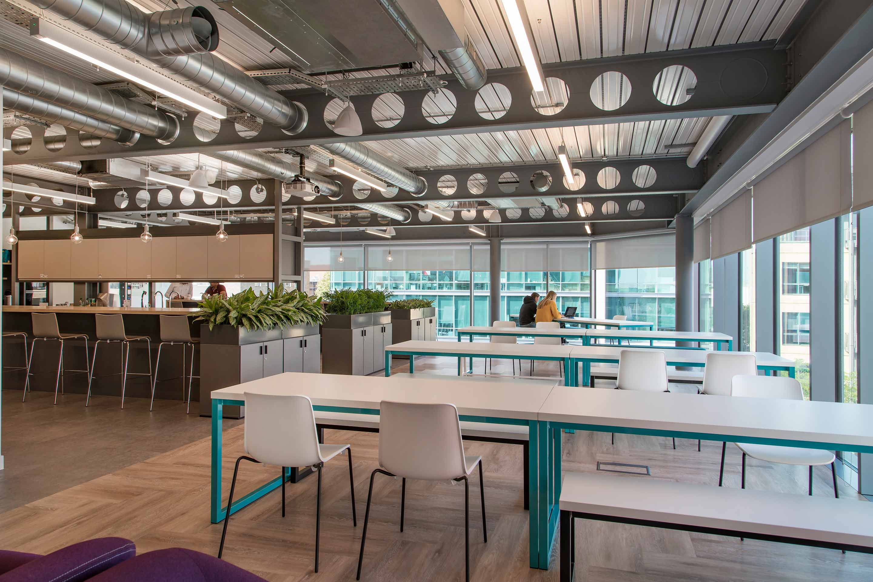 Bench seating in Salmon's new office