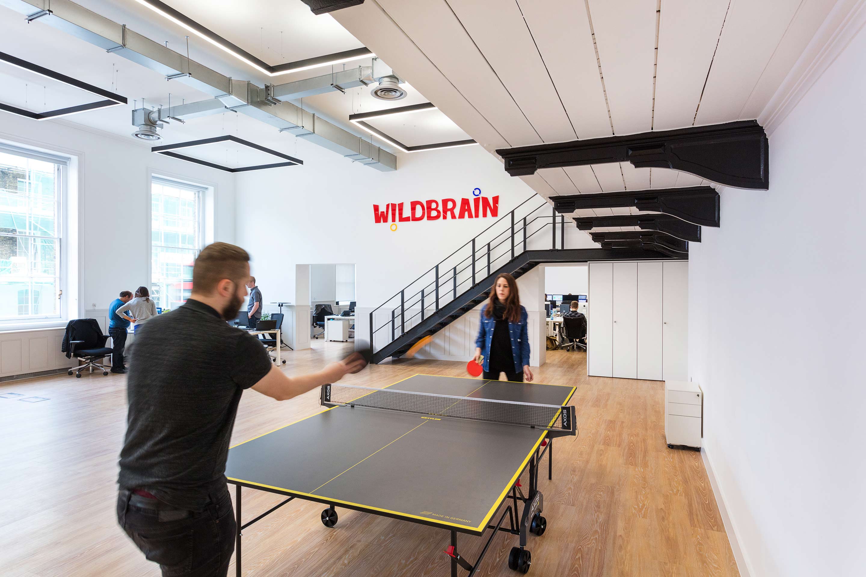 Table tennis table incorporated into Wildbrain's workspace