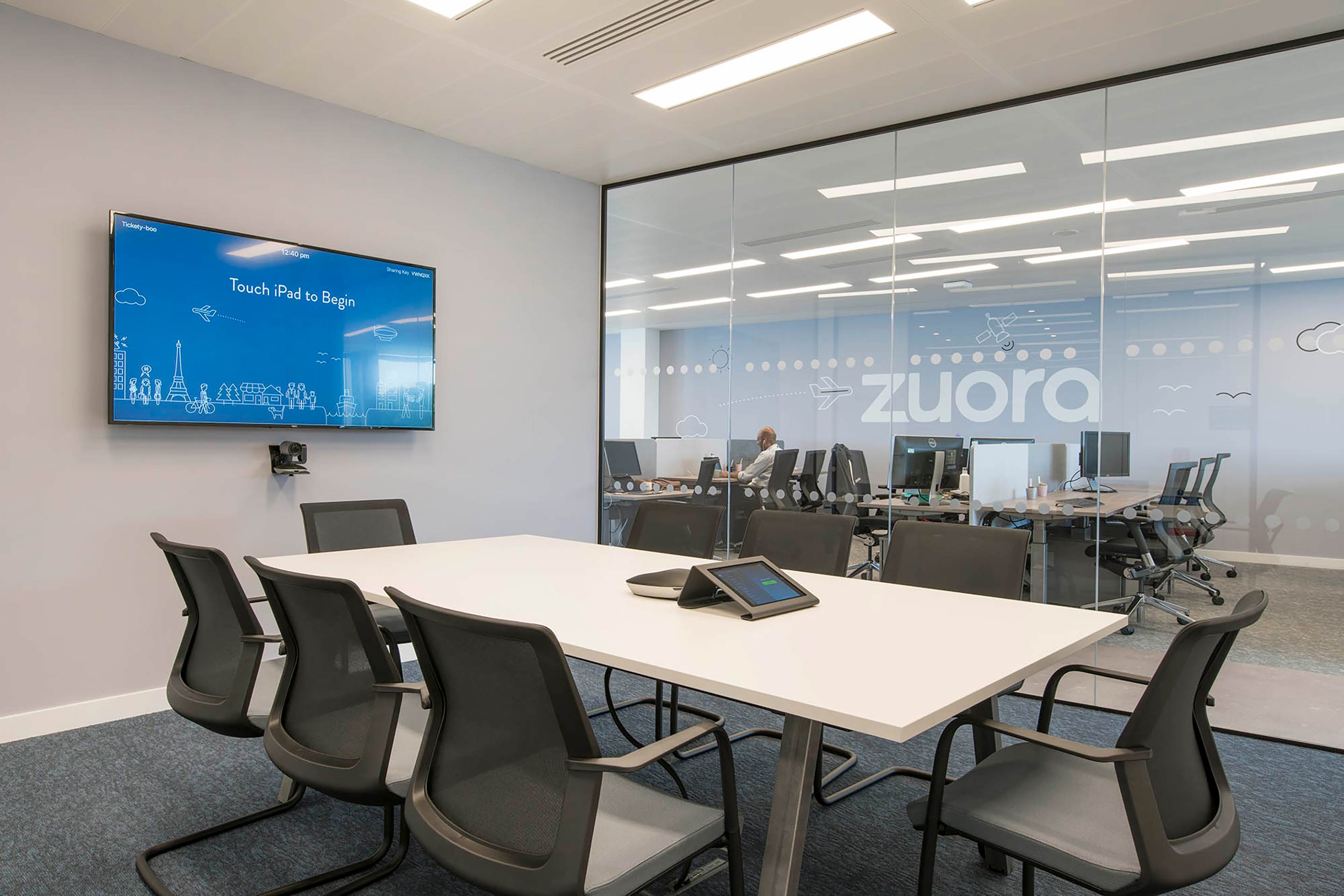 Interior meeting room at Zuora's workplace