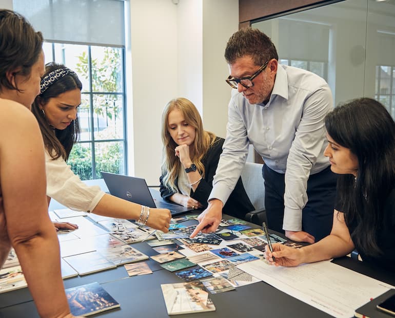 Peldon Rose strategy team discuss a project