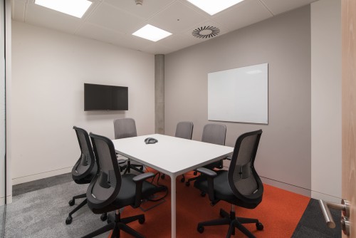 One of Freightliner's new meeting rooms